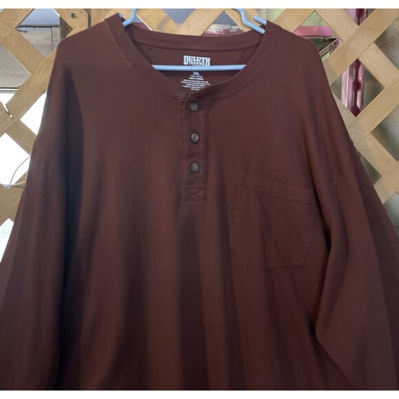 DULUTH Trading Co. Brown Long Sleeved Henley Shirt Men's LongTail 3XL - Picture 3 of 8